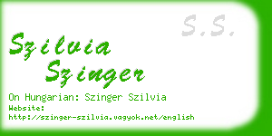 szilvia szinger business card
